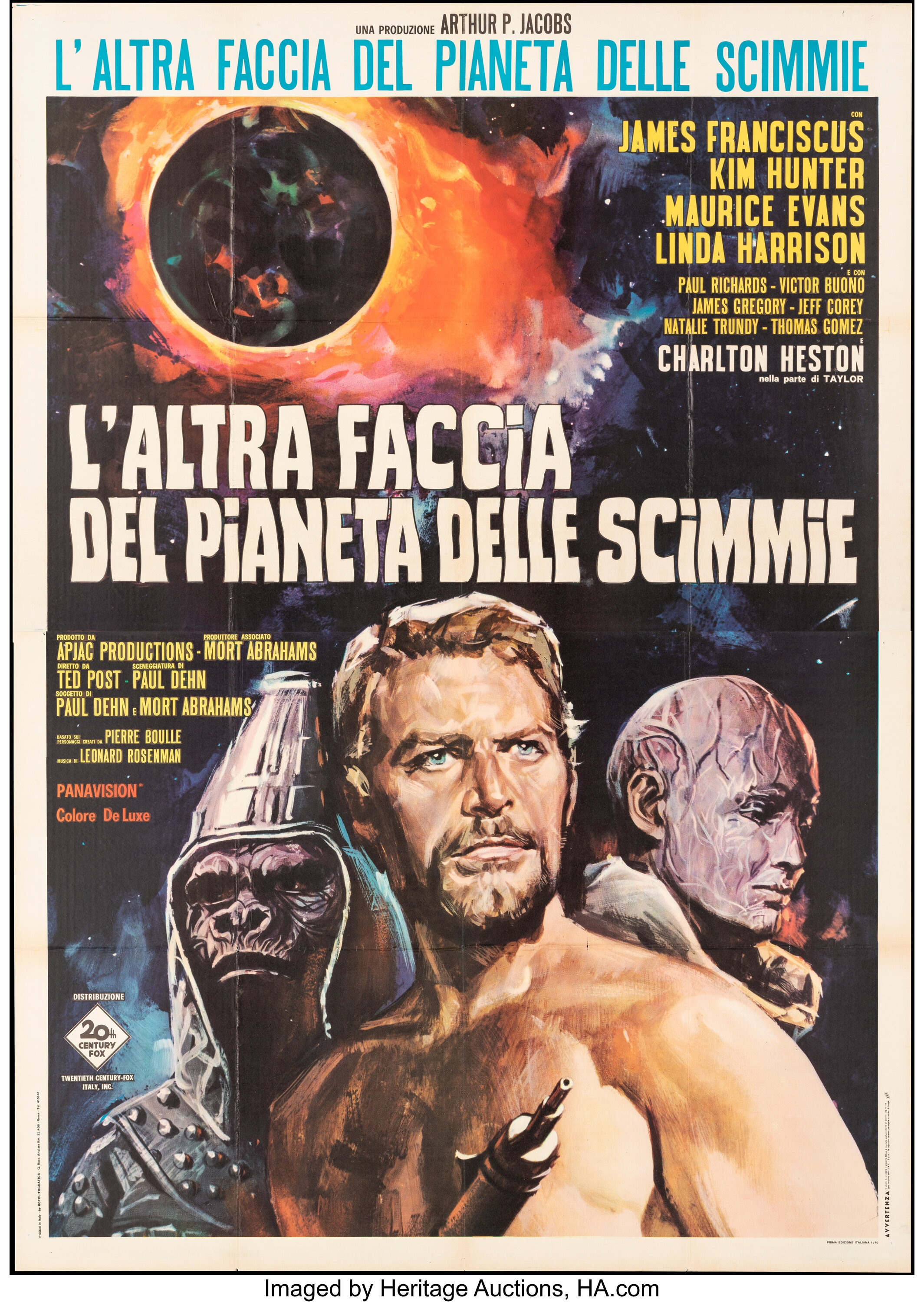 Beneath the Planet of the Apes (20th Century Fox, 1970). Folded, | Lot ...