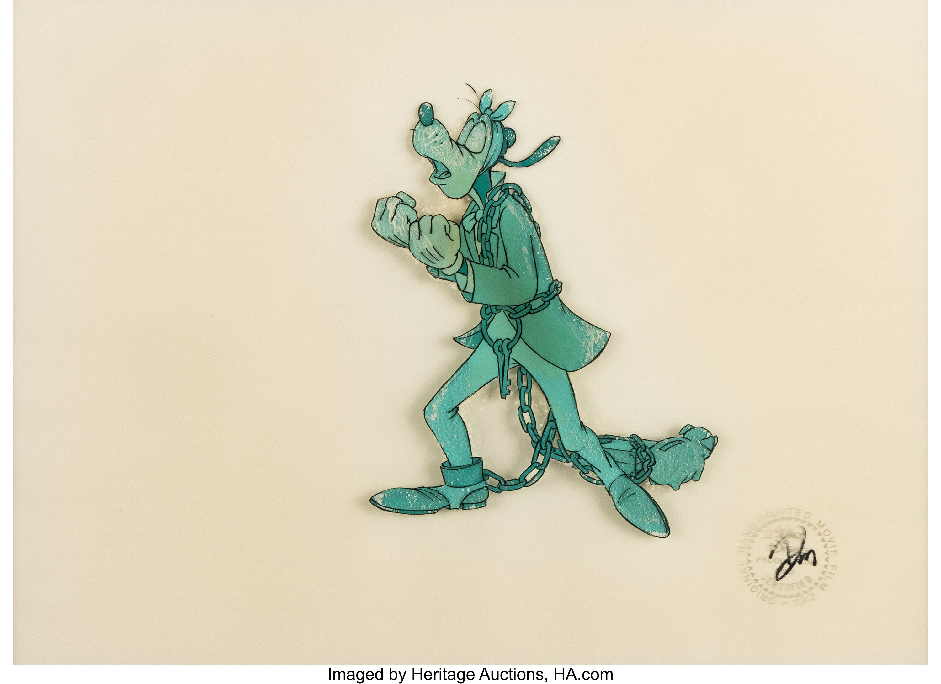 Mickey's Christmas Carol Goofy as Jacob Marley Production Cel (Walt ...