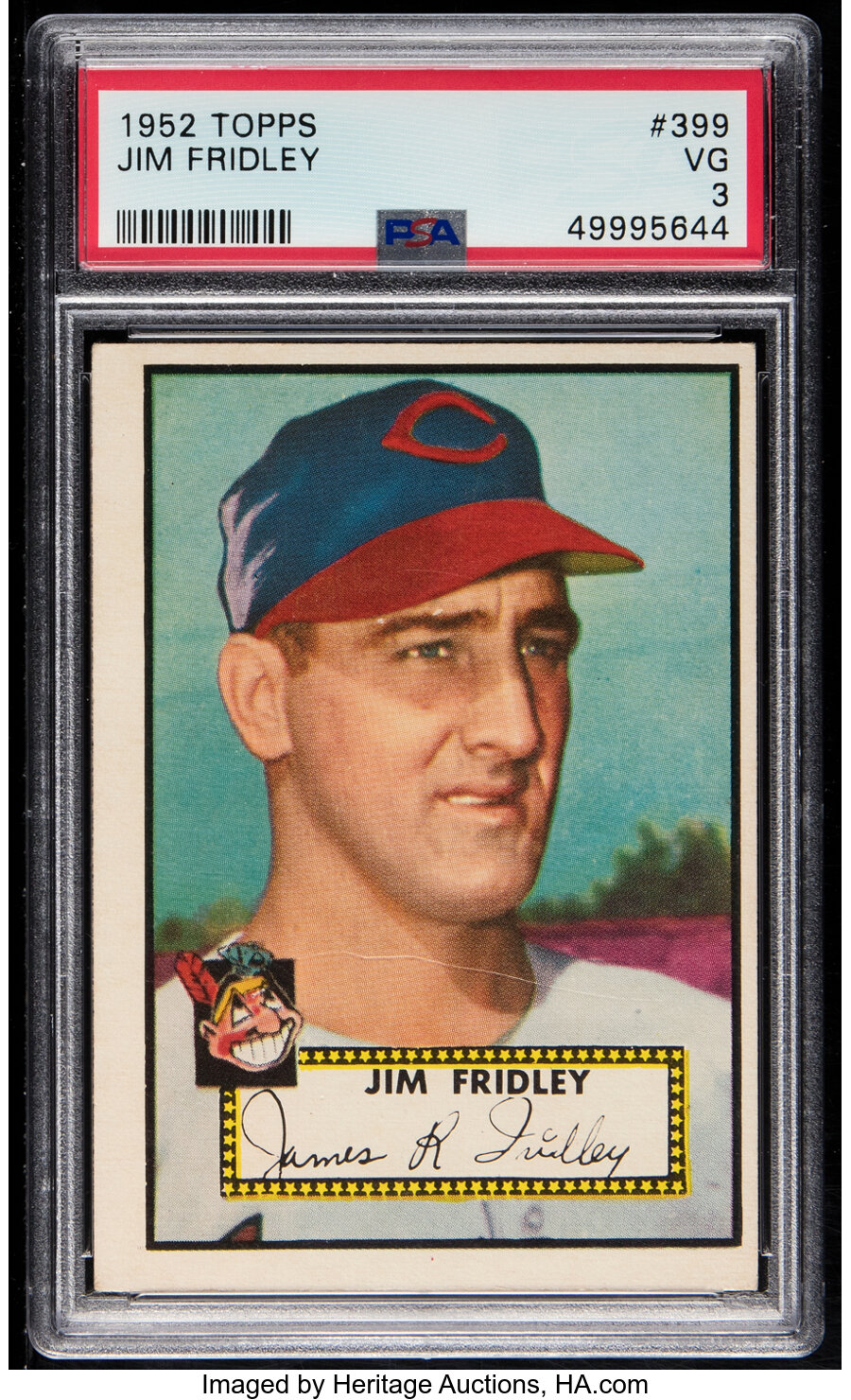 1952 Topps Jim Fridley #399 PSA VG 3