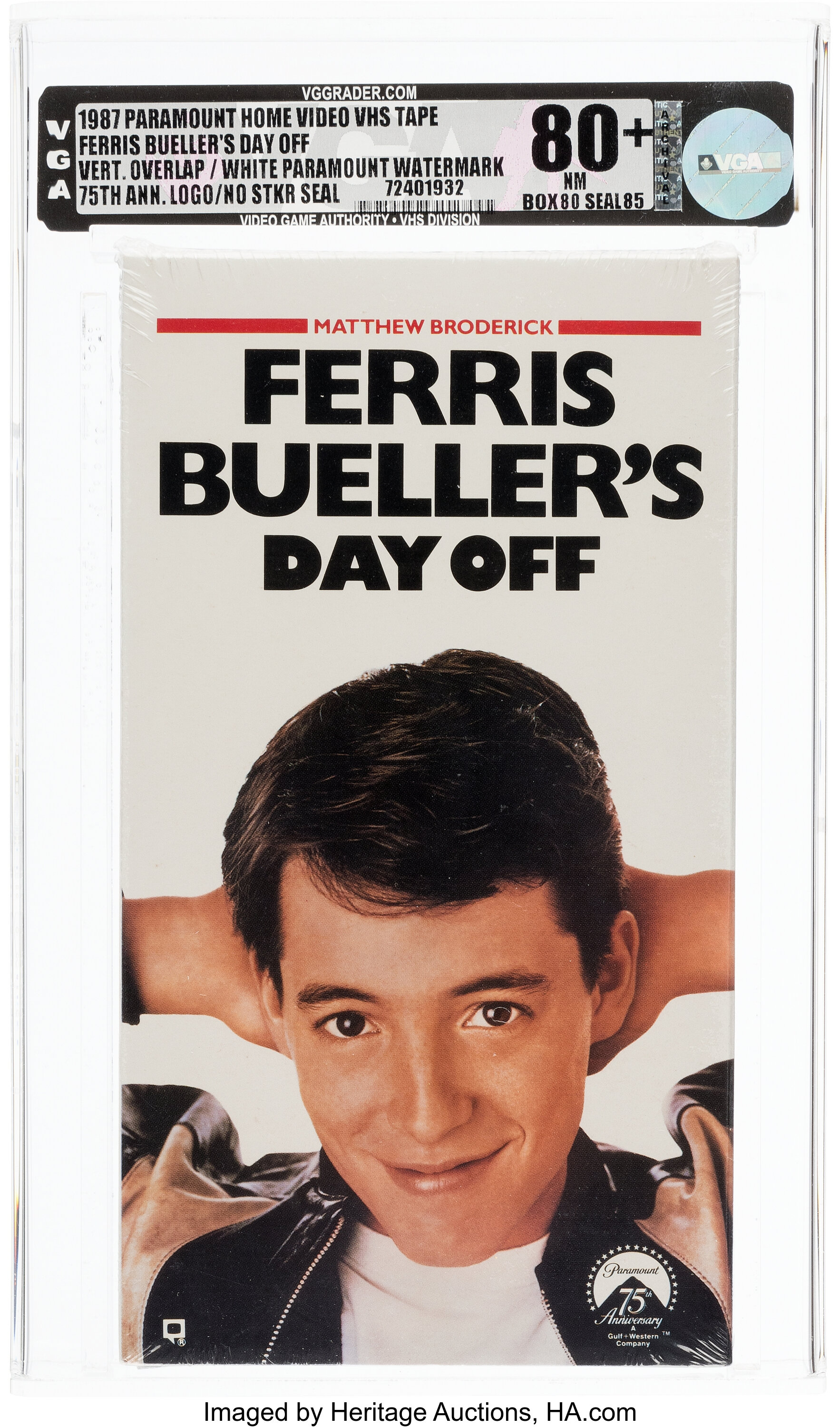 Ferris Bueller's Day Off VHS 1987 - VGA 80+ NM, Slipcase, Vertical ...