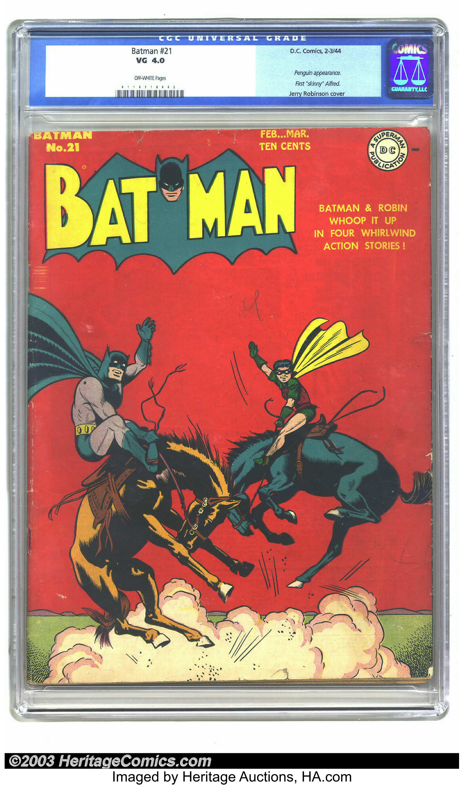 Batman #21 (DC, 1944) CGC VG  Off-white pages. Robinson | Lot #16202 |  Heritage Auctions