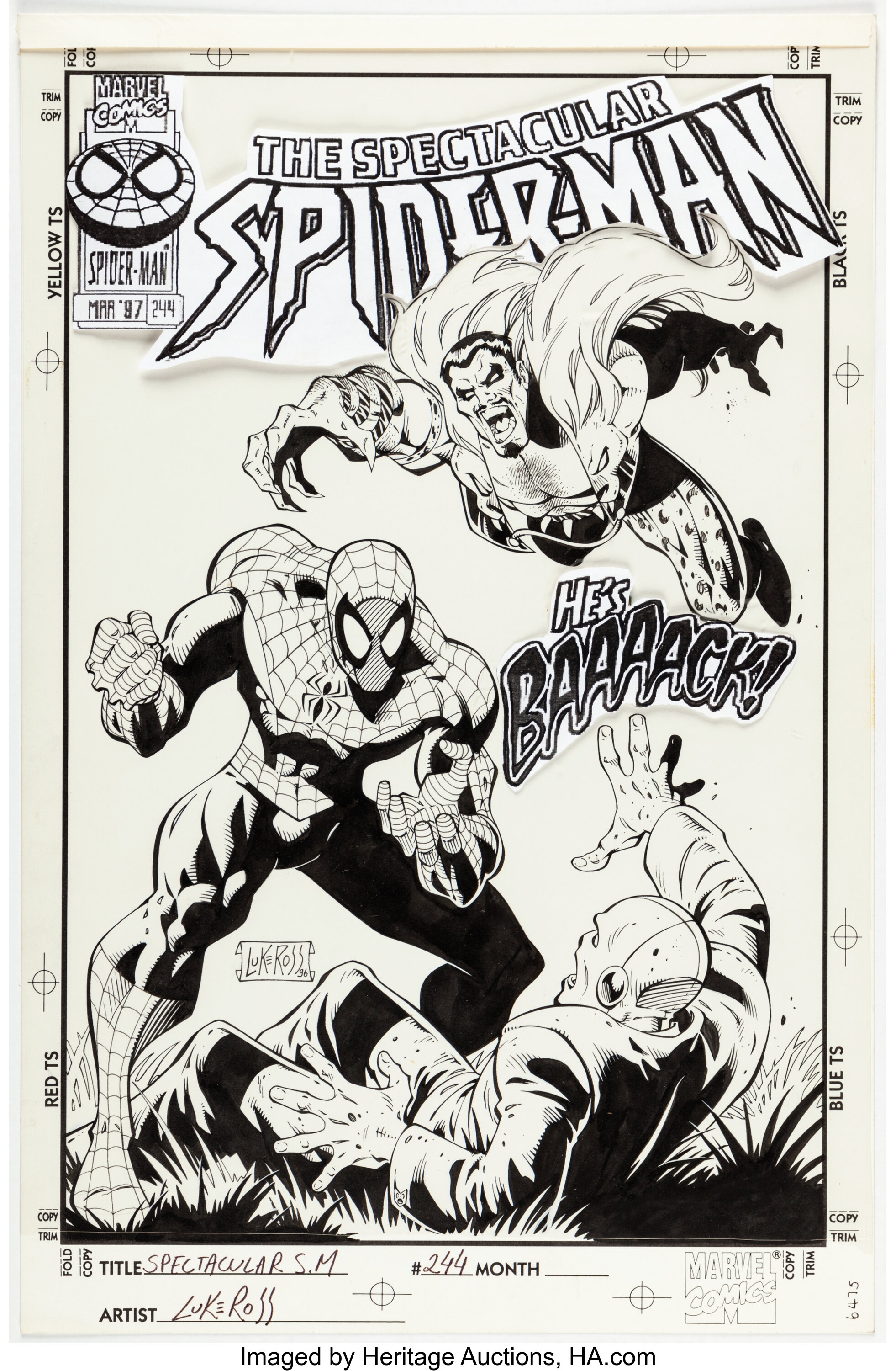 Luke Ross The Spectacular Spider-Man #244 Cover Original Art | Lot ...