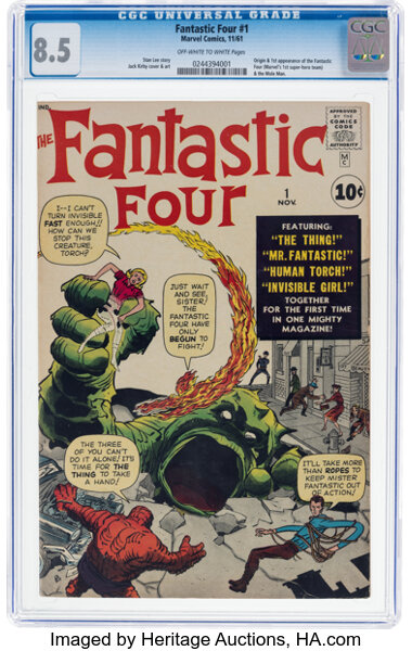 Silver Age (1956-1969):Superhero, Fantastic Four #1 (Marvel, 1961) CGC VF+ 8.5 Off-white to white pages....