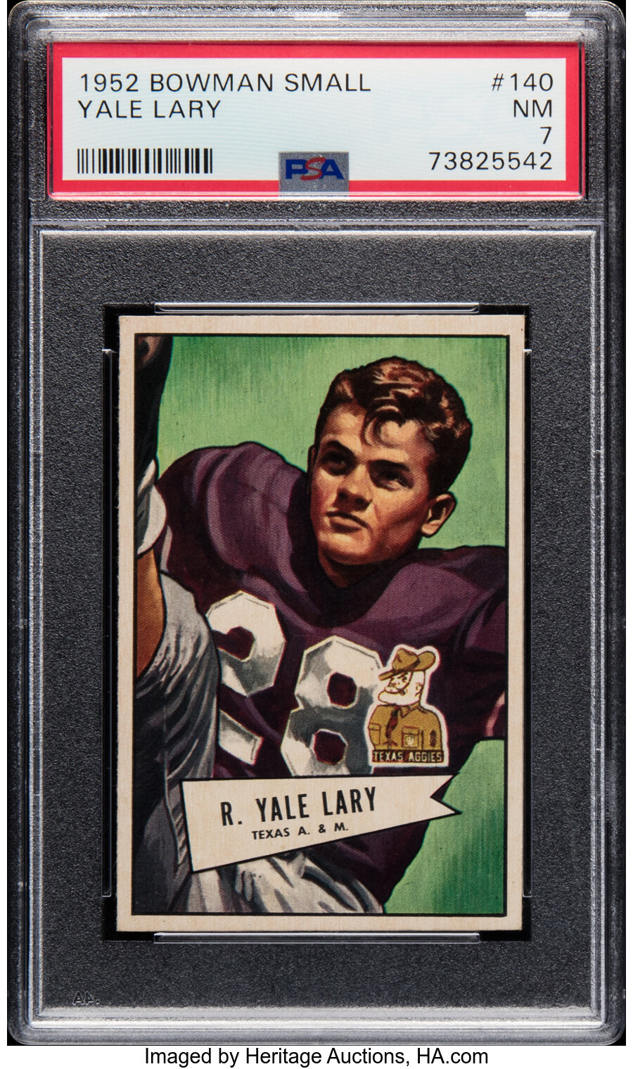 1952 Bowman Small Yale Lary Rookie #140 PSA NM 7