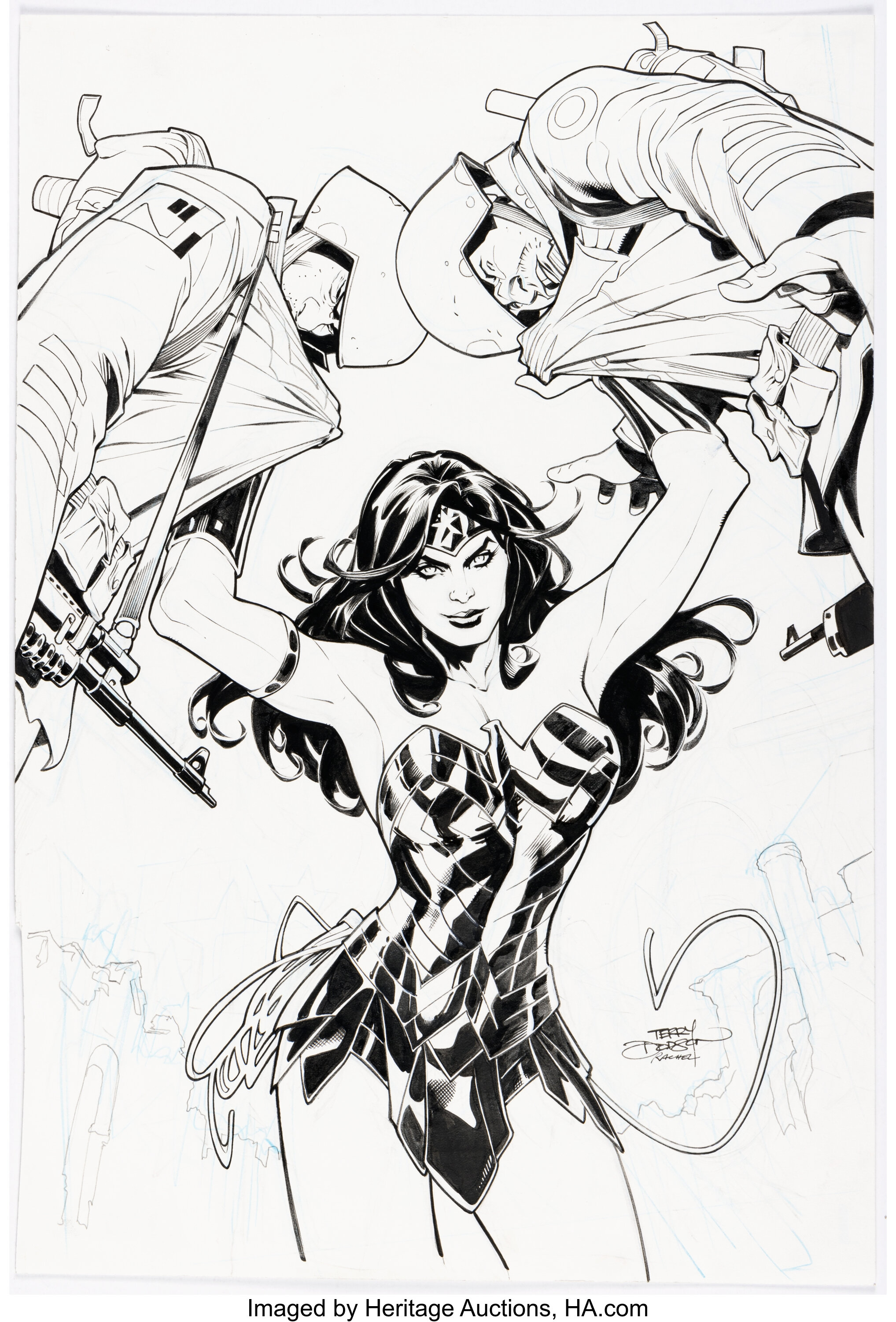 Terry Dodson And Rachel Dodson Wonder Woman 58 Cover Original Art Lot 47060 Heritage Auctions