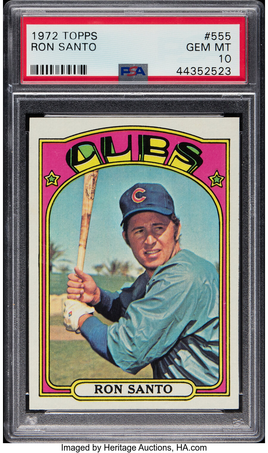 1972 Topps Ron Santo #555 PSA Gem Mint 10