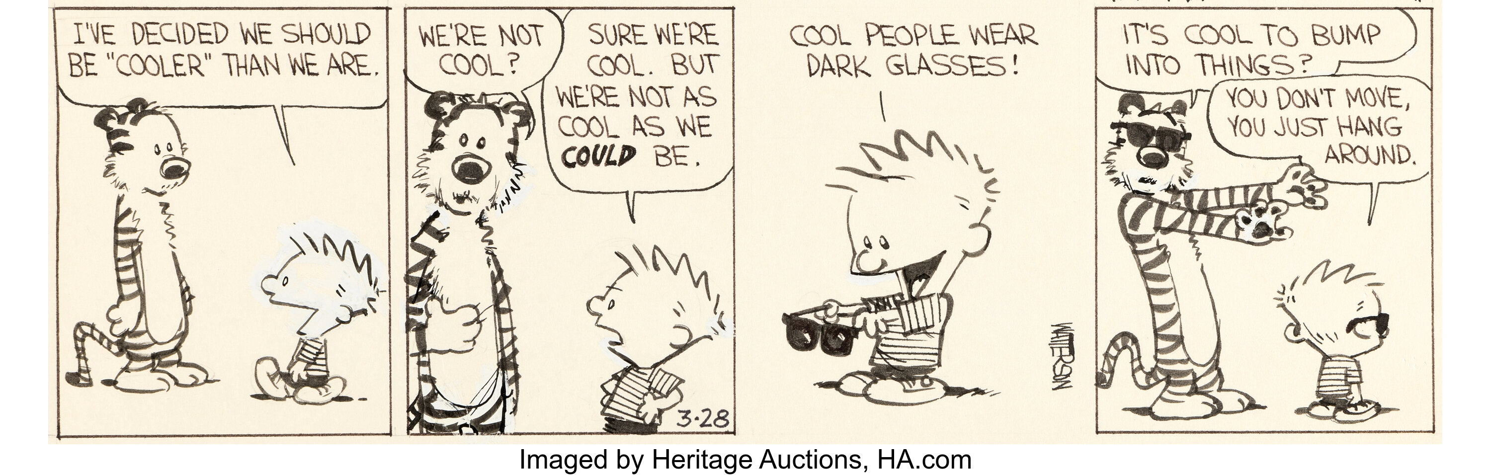 Bill Watterson Calvin And Hobbes Daily Comic Strip Original Art Lot 91031 Heritage Auctions 7520