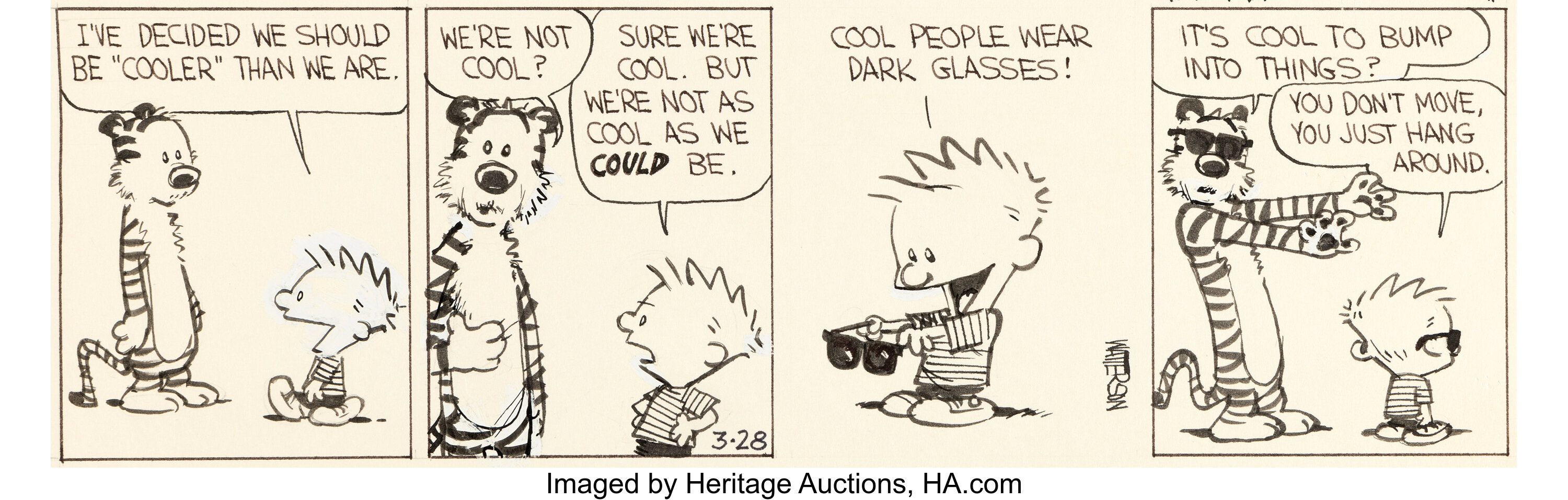 Bill Watterson Calvin And Hobbes Daily Comic Strip Original Art Lot 91031 Heritage Auctions 