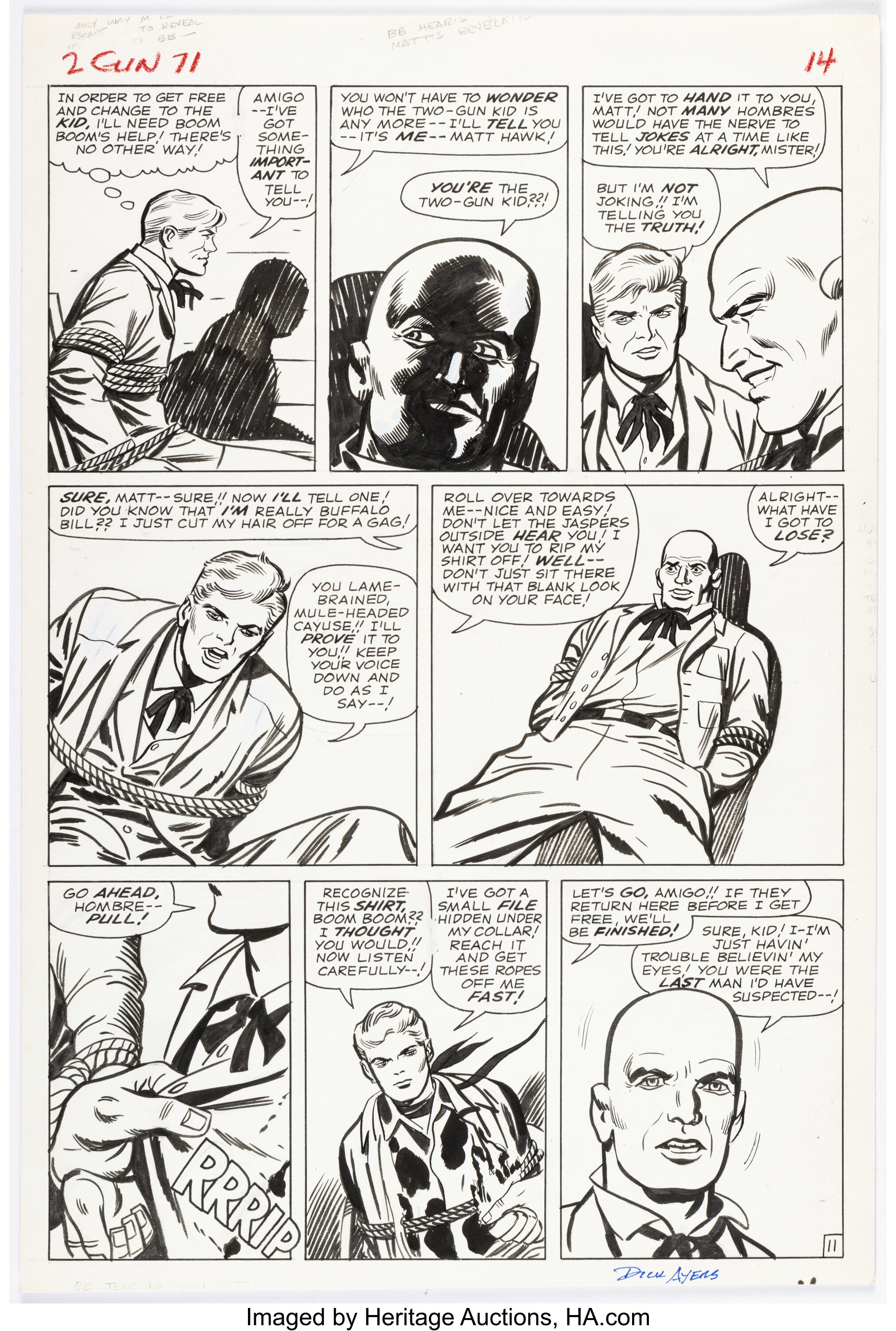 Dick Ayers and George Roussos Two Gun Kid #71 Story Page 11 | LotID ...