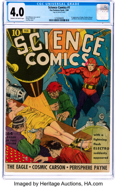 Golden Age (1938-1955):Science Fiction, Science Comics #1 (Fox, 1940) CGC VG 4.0 Cream to off-white pages....