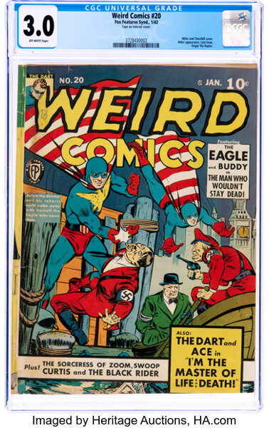 Golden Age (1938-1955):Superhero, Weird Comics #20 (Fox Features Syndicate, 1942) CGC GD/VG 3.0 Off-white pages....