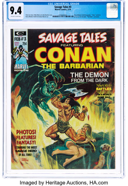 Magazines:Superhero, Savage Tales #3 (Marvel, 1974) CGC NM 9.4 Off-white to white pages....