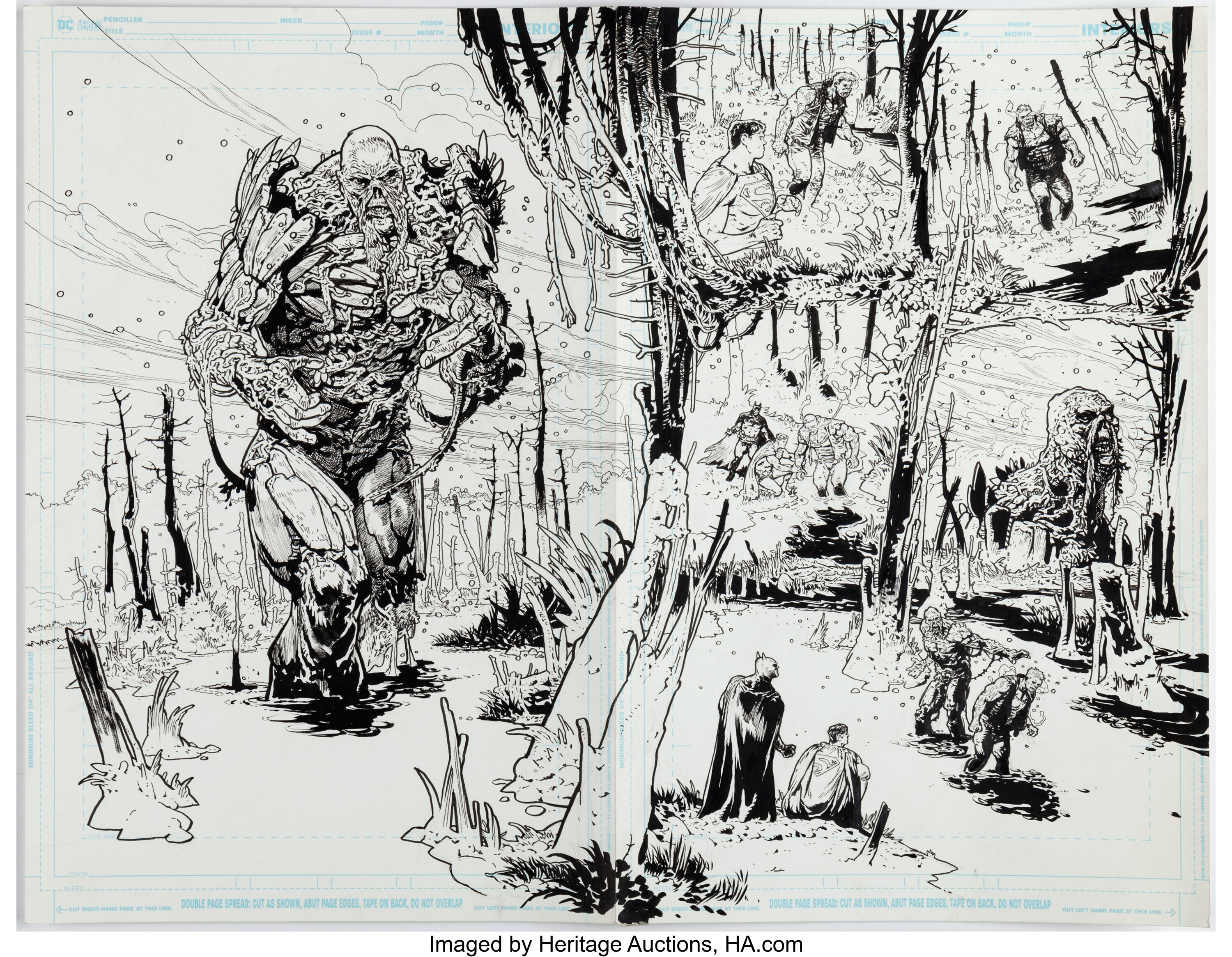 Andrei Bressan Batman / Superman #15 Double Splash Pages 16 and 17 ...