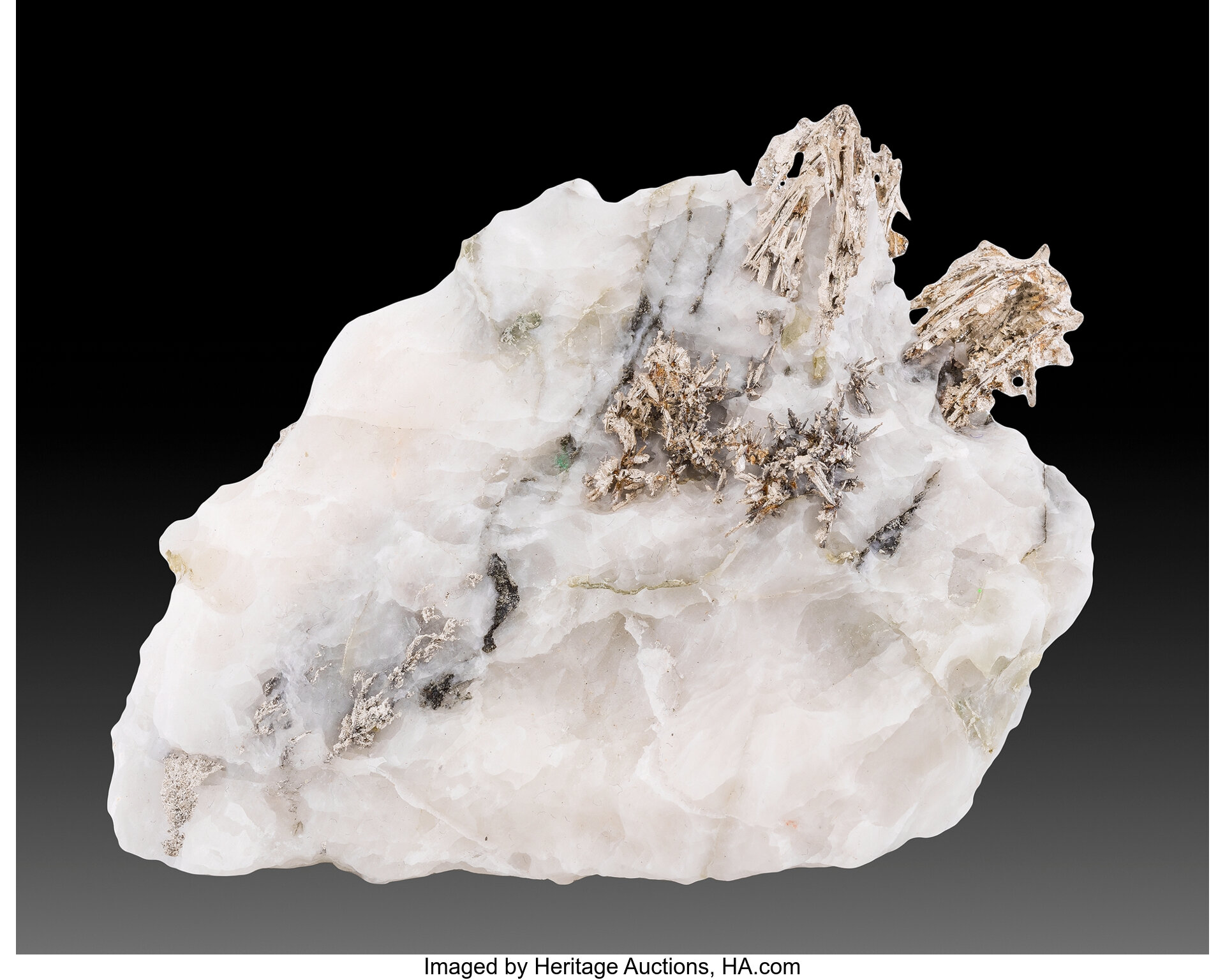 Native Silver on Calcite. Imiter Mine, Imiter District. Tinghir | Lot ...