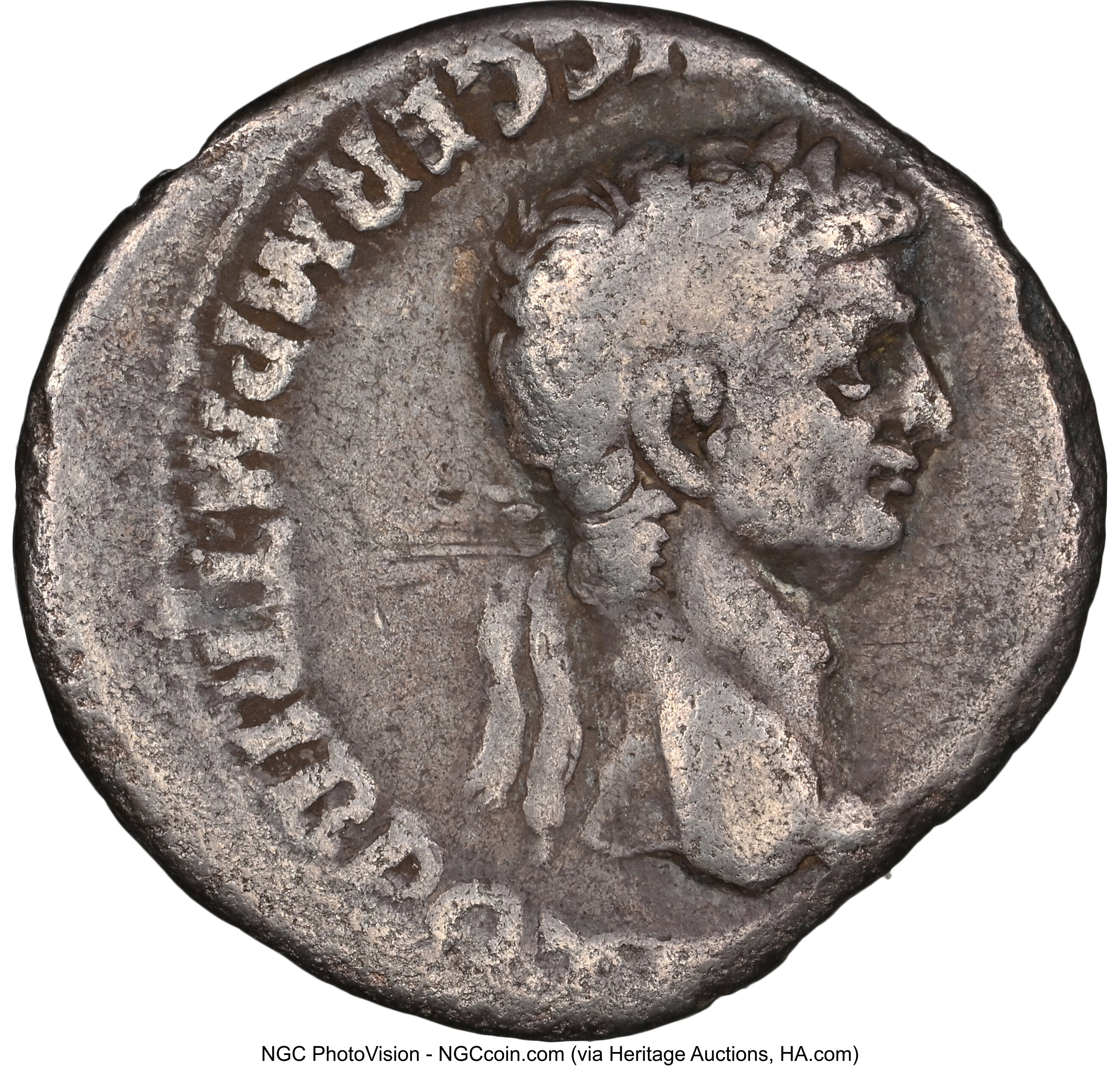 Ancients: Claudius I (AD 41-54), with Agrippina Junior. AR denarius ...