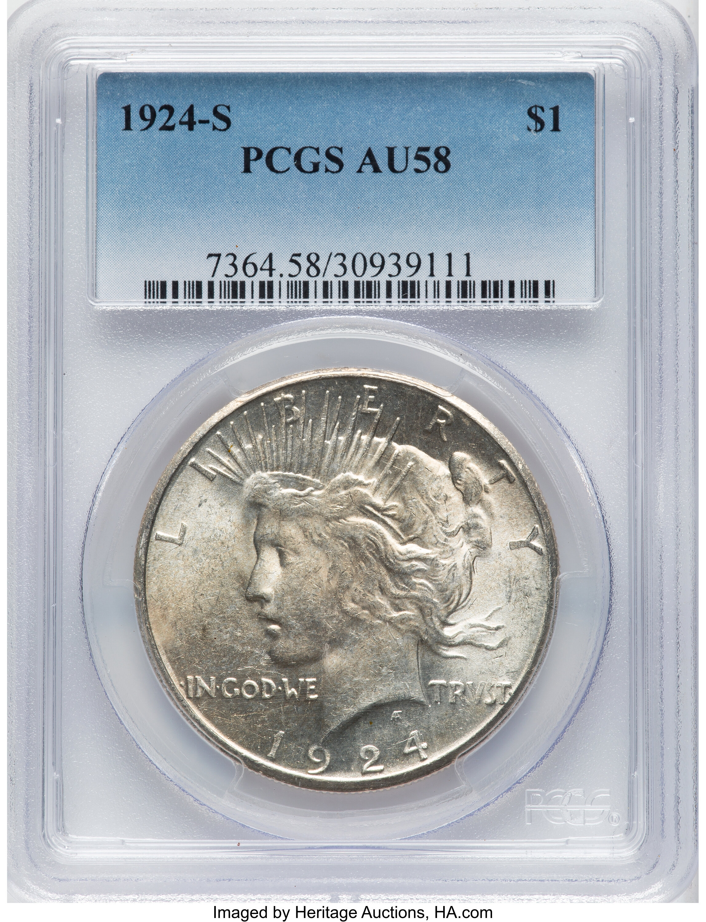 1924-s $1 Au58 Pcgs. Pcgs Population: (829 4822). Ngc Census: 