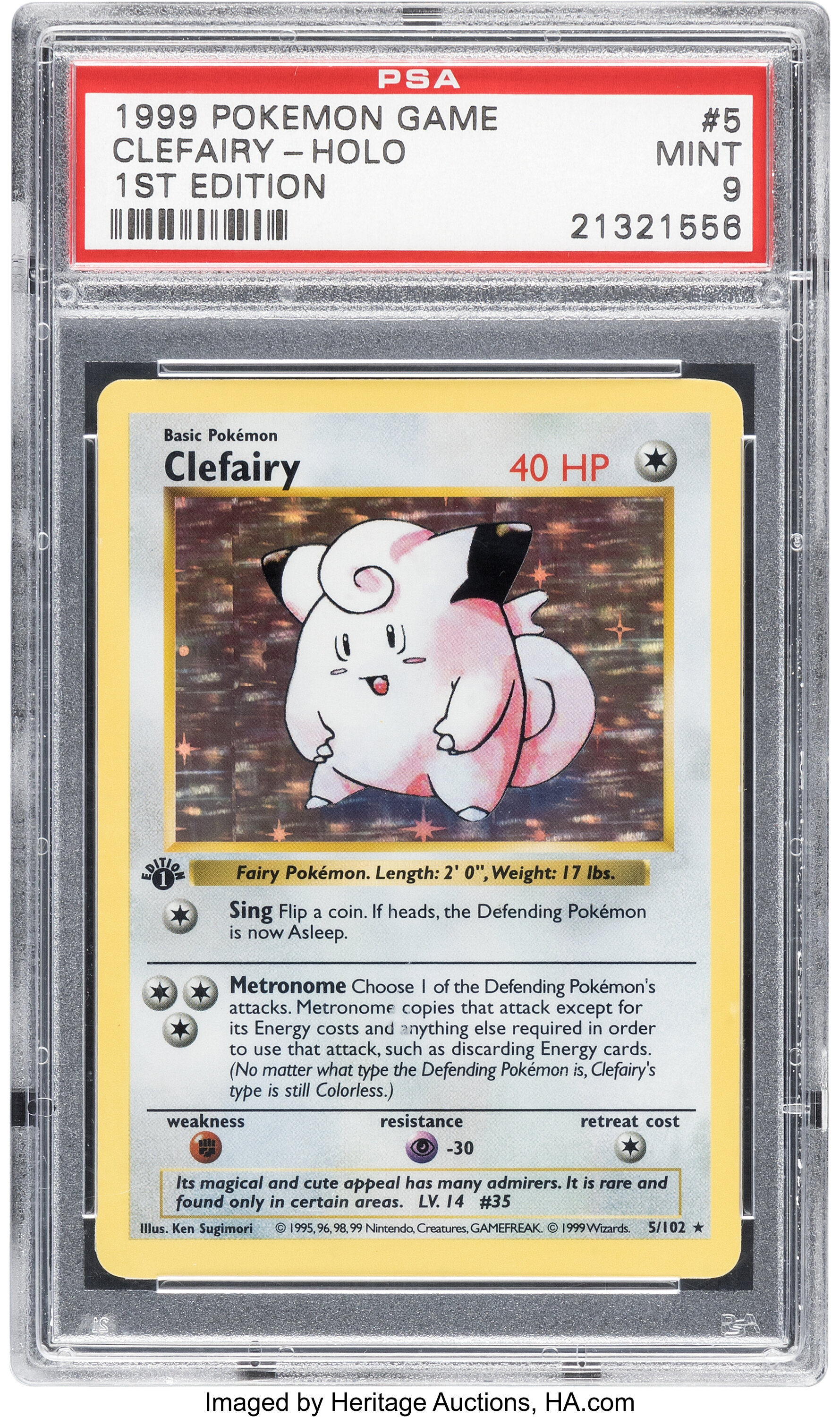 Pokémon Clefairy 5 1st Edition Base Set PSA Trading Card Game MINT ...