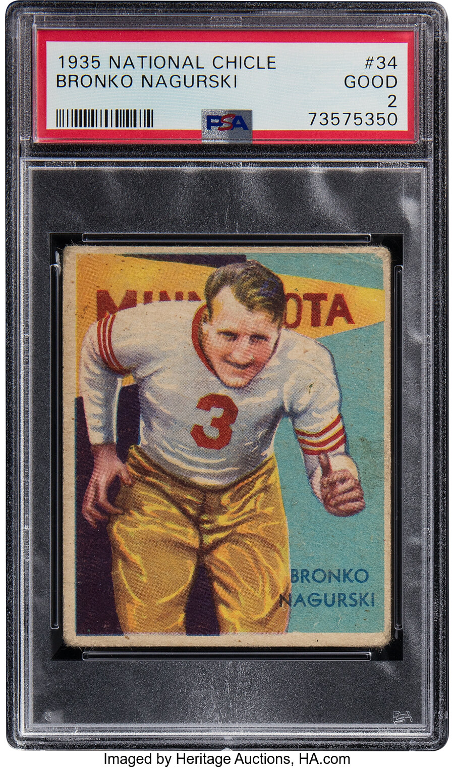 1935 National Chicle Bronko Nagurski Rookie #34 PSA Good 2