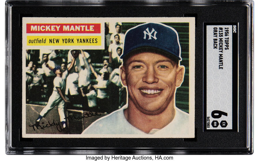 1956 Topps Mickey Mantle (Gray Back) #135 SGC EX/NM 6