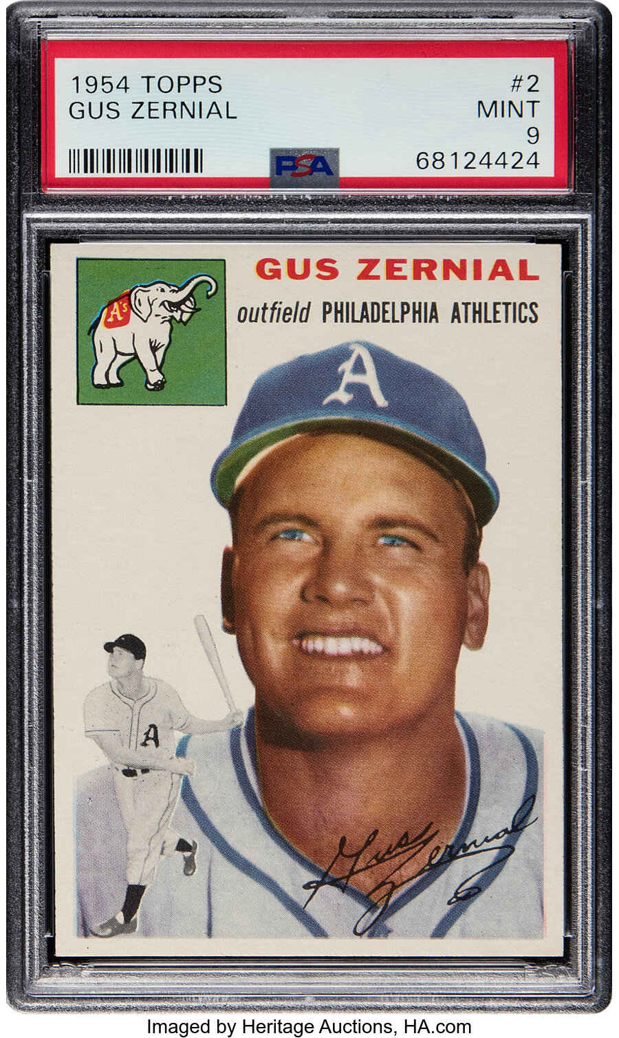 1954 Topps Gus Zernial #2 PSA Mint 9 - None Higher!