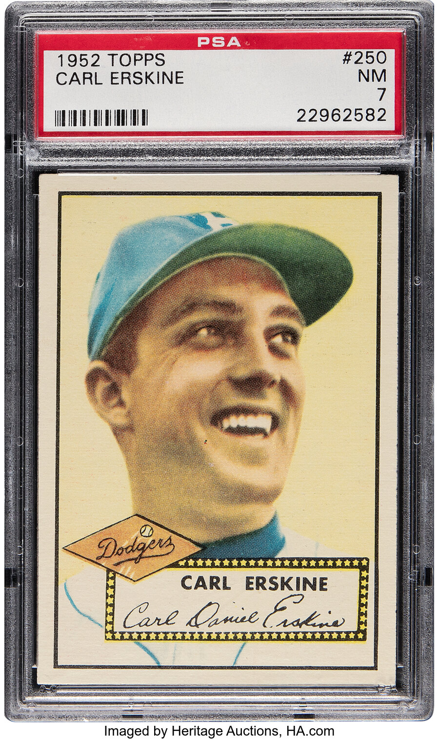 1952 Topps Carl Erskine #250 PSA NM 7