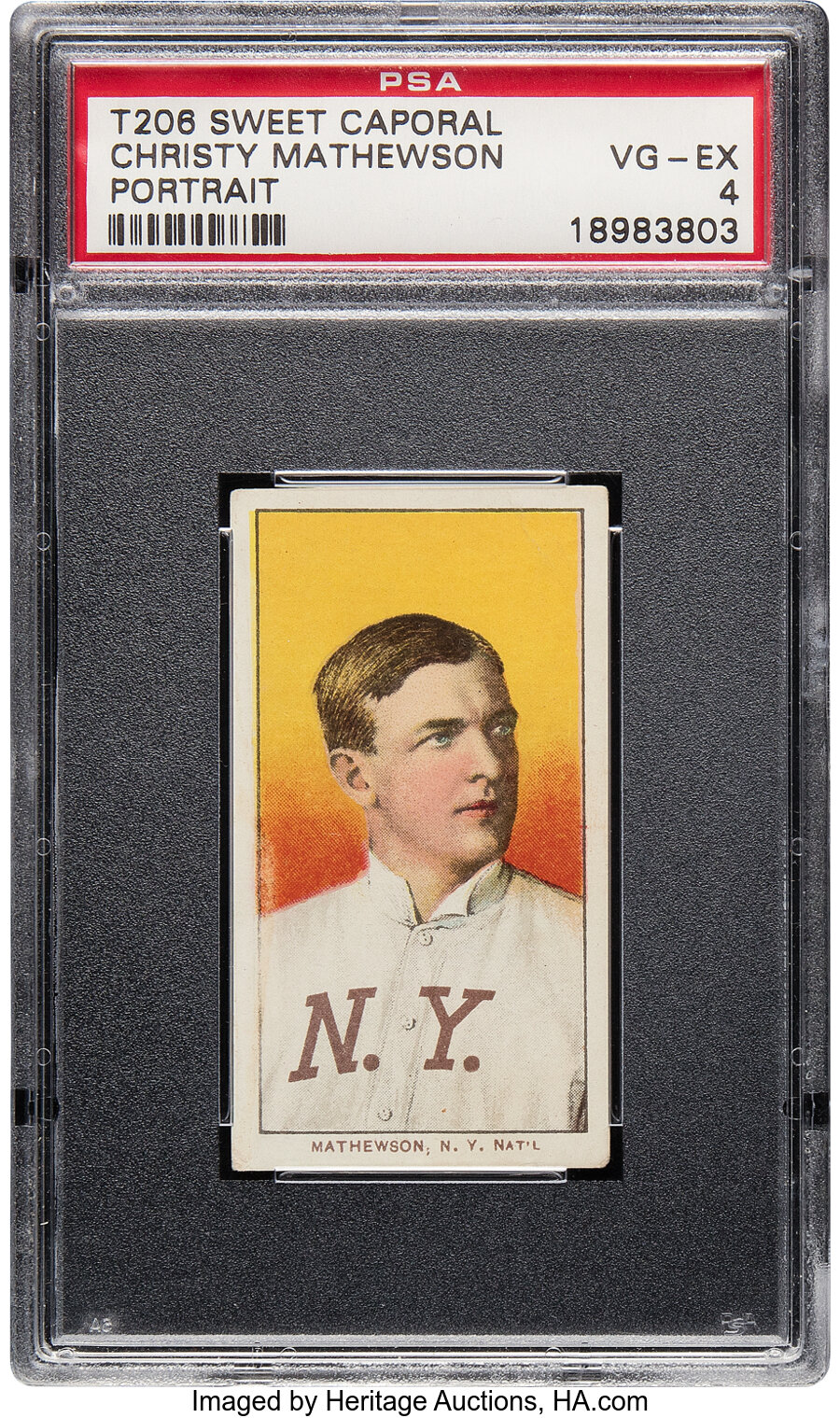 1909-11 T206 Sweet Caporal 350/25 Christy Mathewson (Portrait) PSA VG-EX 4