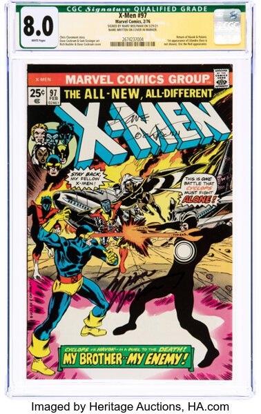 Bronze Age (1970-1979):Superhero, X-Men #97 Signature Series: Marv Wolfman (Marvel, 1976) CGC Qualified VF 8.0 White pages....