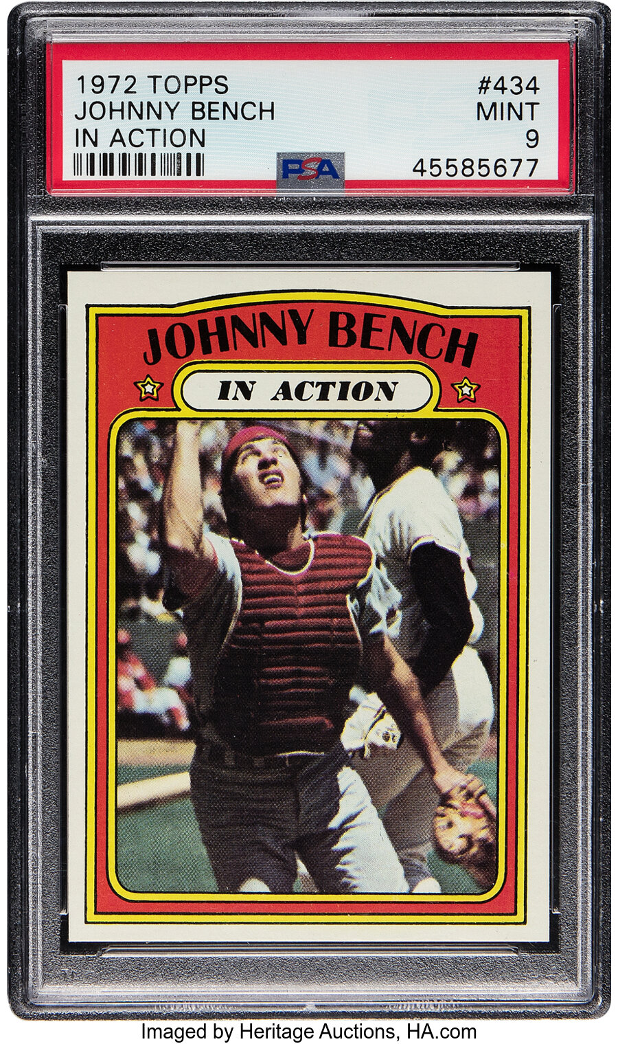 1972 Topps Johnny Bench (In Action) #434 PSA Mint 9