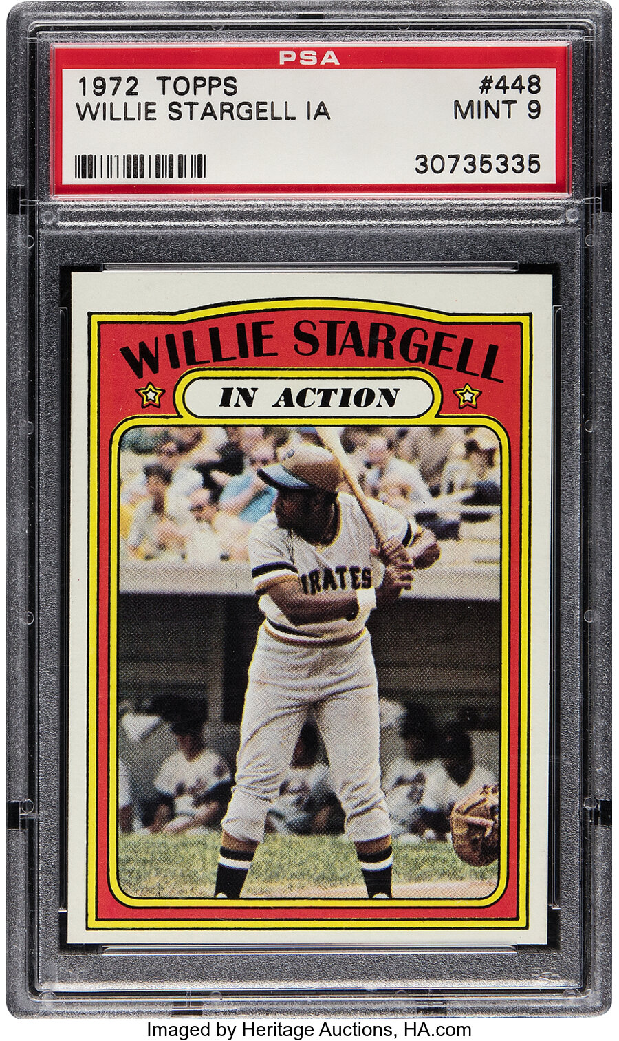 1972 Topps Willie Stargell (In Action) #448 PSA Mint 9