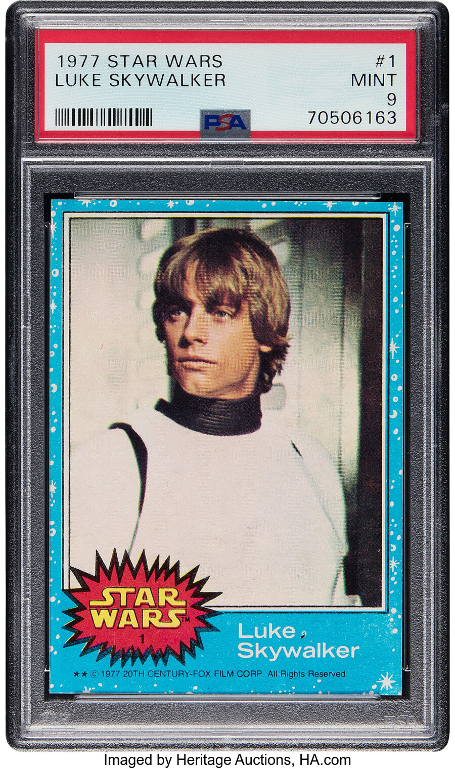 1977 Topps Star Wars Luke Skywalker #1 PSA Mint 9