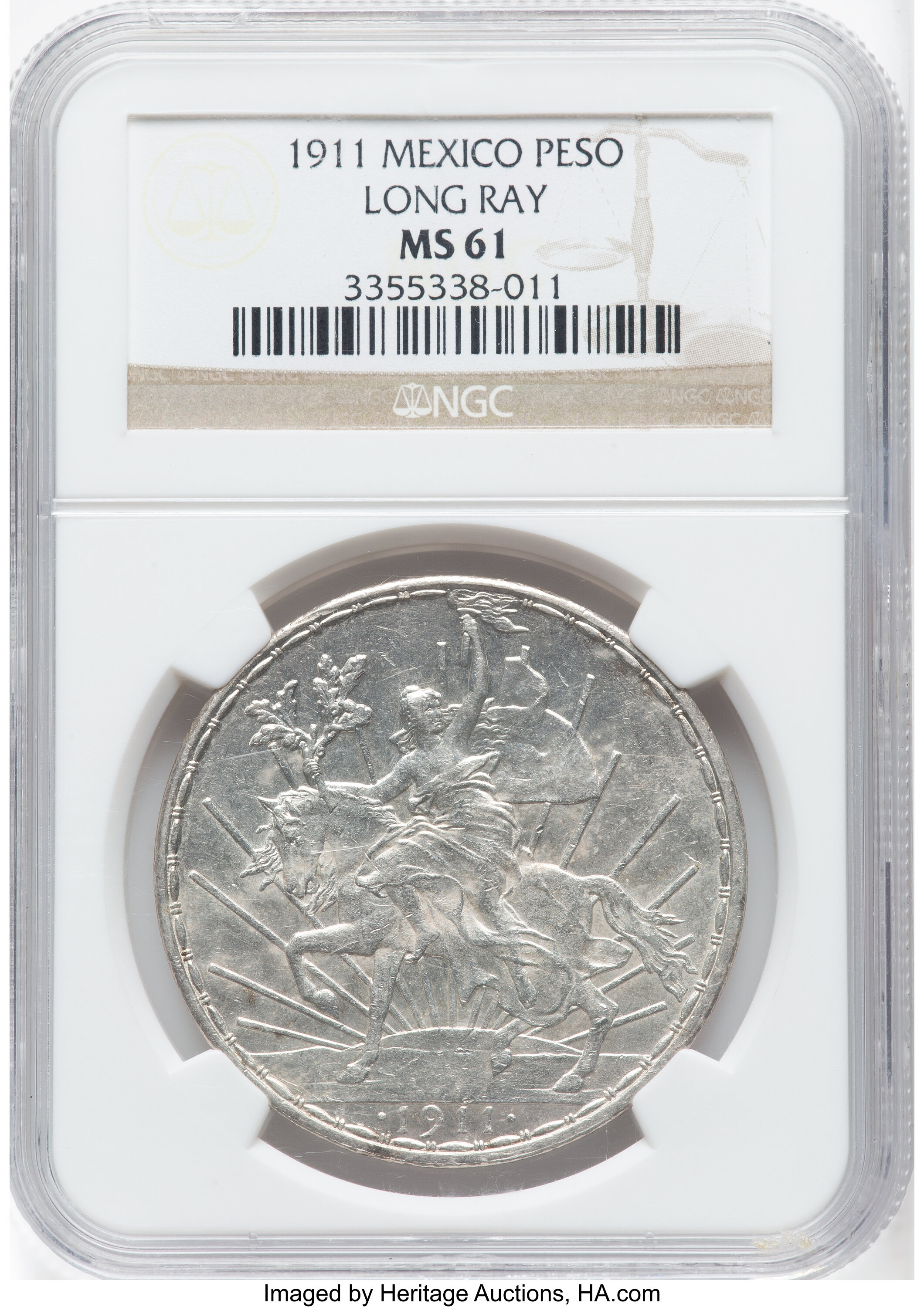 Mexico Estados Unidos Caballito Peso 1911 Ms61 Ngc Mexico Lot 23329 Heritage Auctions 5493