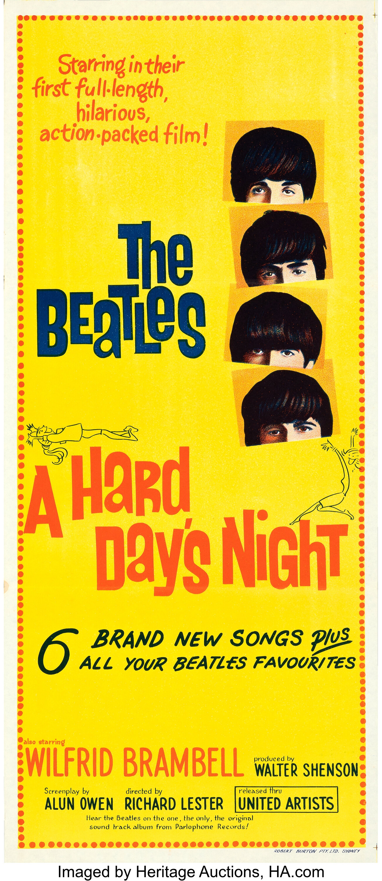 A Hard Day's Night (United Artists, 1964). Folded, Near Mint/Mint ...