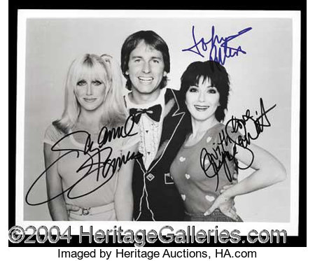 THREE'S COMPANY signed autographed photo total cast COA Hologram main image 1