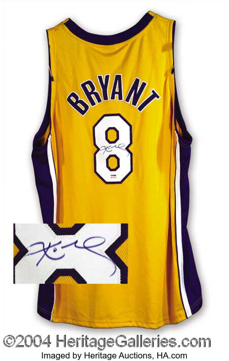 Sold at Auction: KOBE BRYANT SIGNED AUTHENTIC JERSEY NUMBER 8 (WHITE) (PSA)
