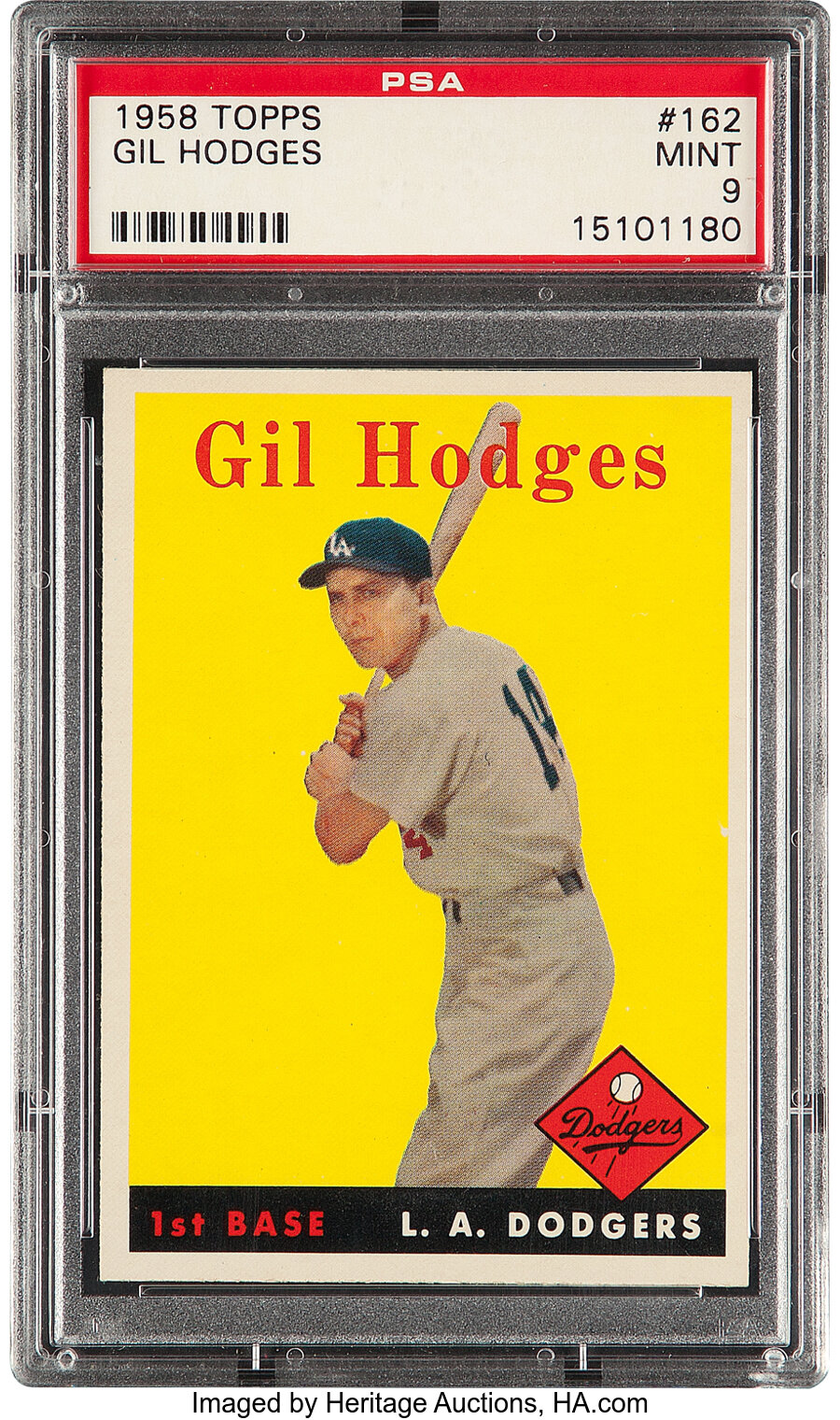 1958 Topps Gil Hodges #162 PSA Mint 9 - None Higher!