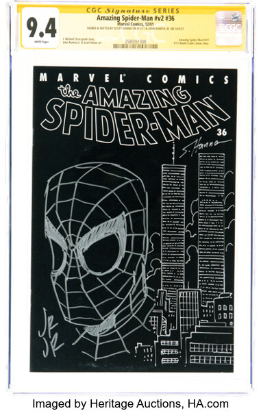 Modern Age (1980-Present):Superhero, Amazing Spider-Man V2#36 Signature Series: John Romita Jr. and Scott Hanna (Marvel, 2001) CGC NM 9.4 White pages....