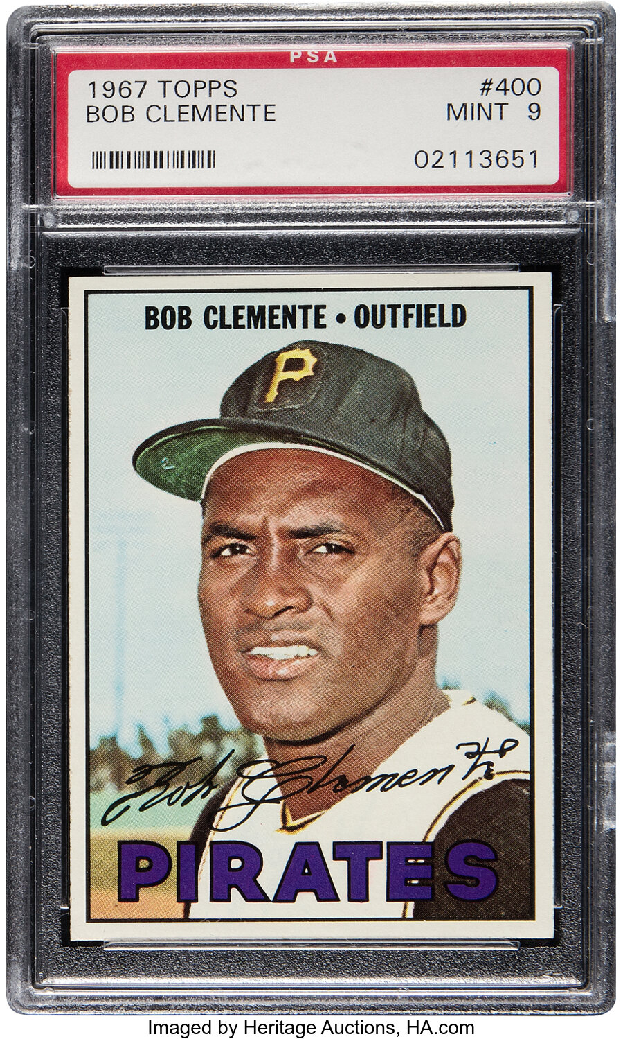 1967 Topps Roberto Clemente #400 PSA Mint 9 -- Only Two Higher