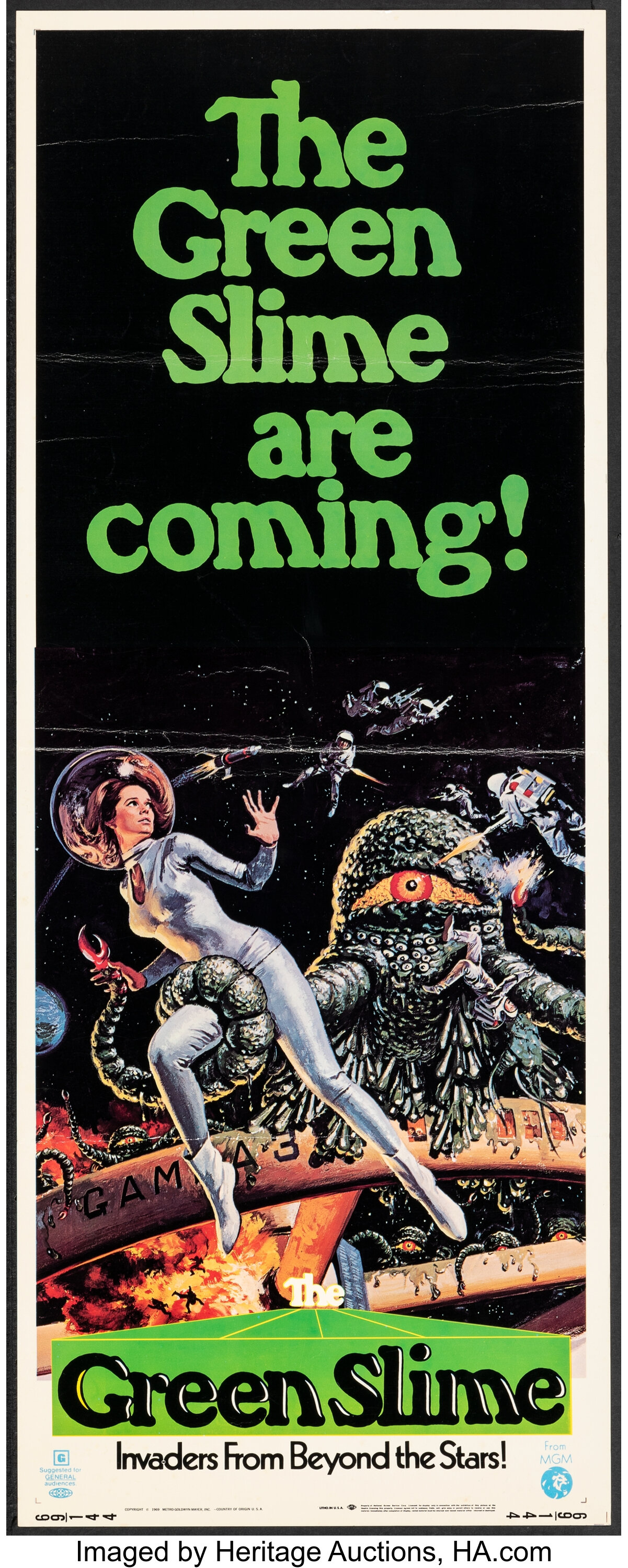 The Green Slime (MGM, 1969). Folded, Very Fine. Insert (14