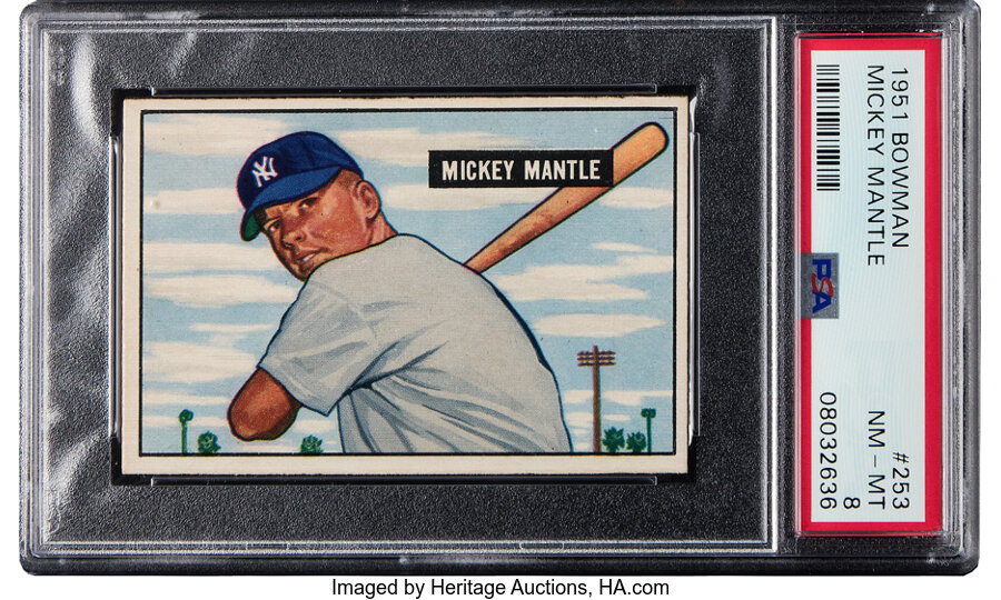 1951 Bowman Mickey Mantle Rookie #253 PSA NM-MT 8