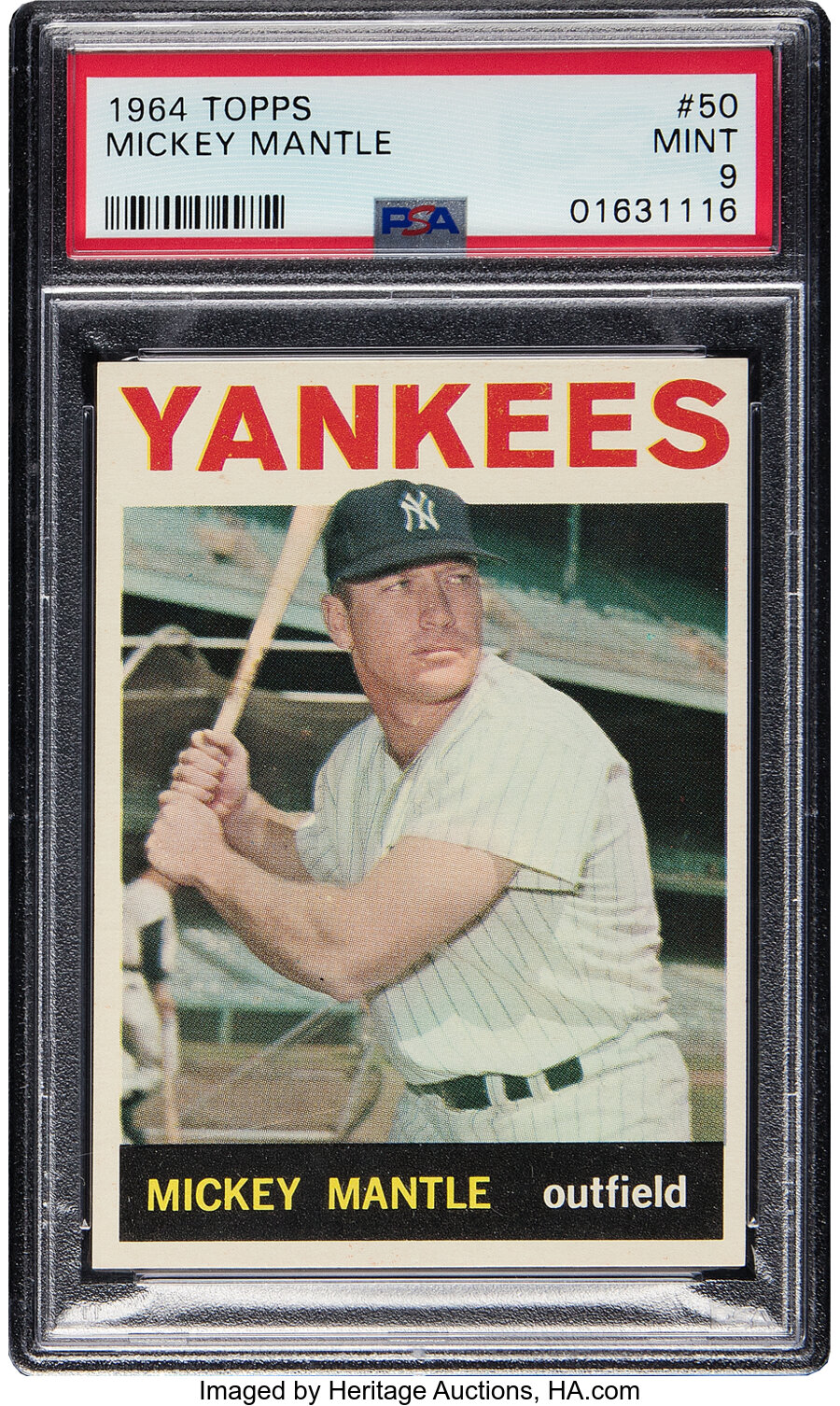 1964 Topps Mickey Mantle #50 PSA Mint 9 - Only One Higher