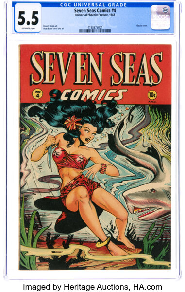 Golden Age (1938-1955):Adventure, Seven Seas Comics #4 (Universal Phoenix Feature, 1947) CGC FN- 5.5 Off-white pages....