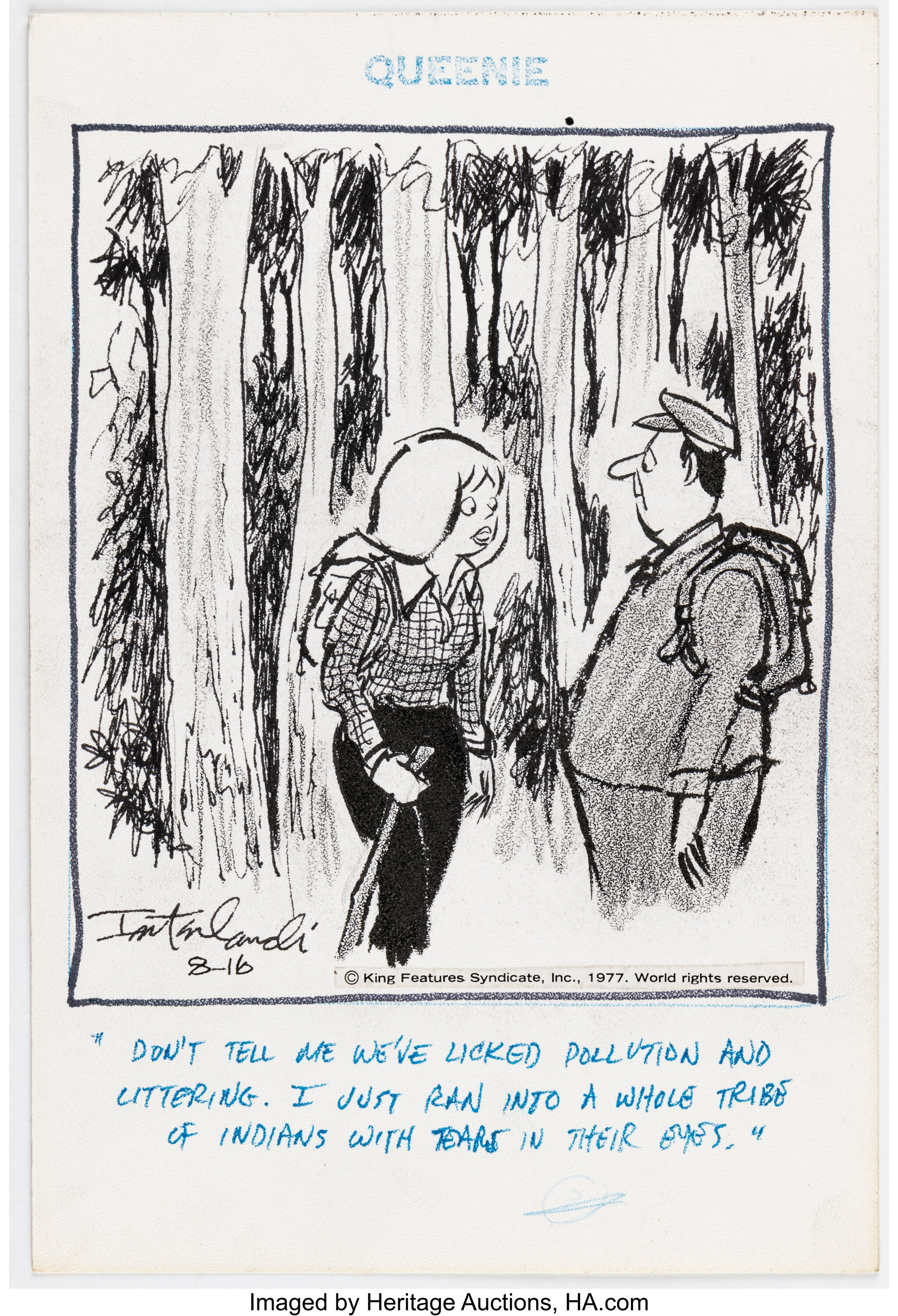 Phil Interlandi Queenie Daily Single-Panel Comic Strip Original | Lot ...