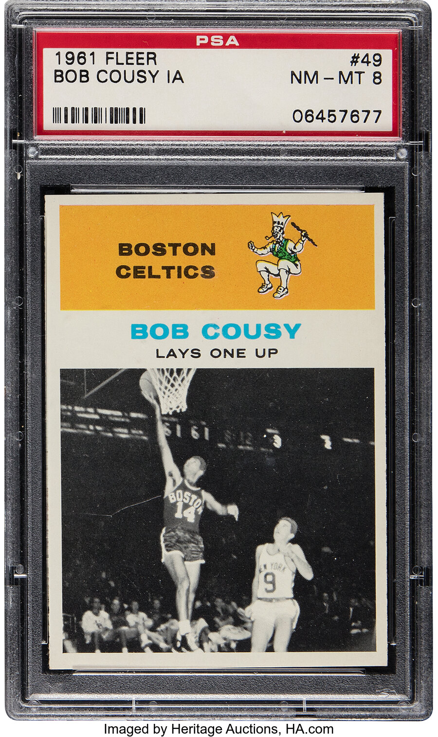 1961 Fleer Bob Cousy (In Action) #49 PSA NM-MT 8