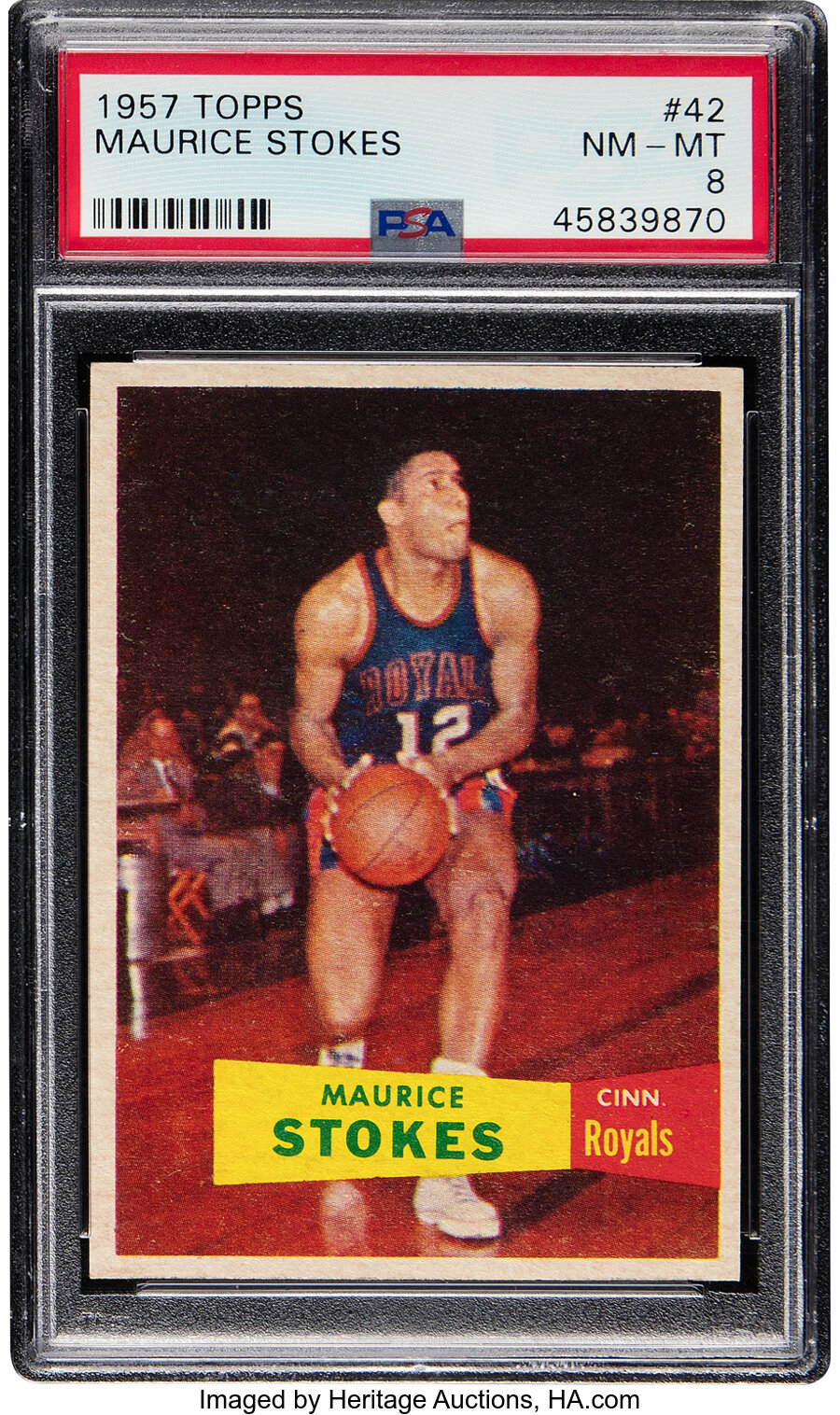 1957 Topps Maurice Stokes Rookie #42 PSA NM-MT 8