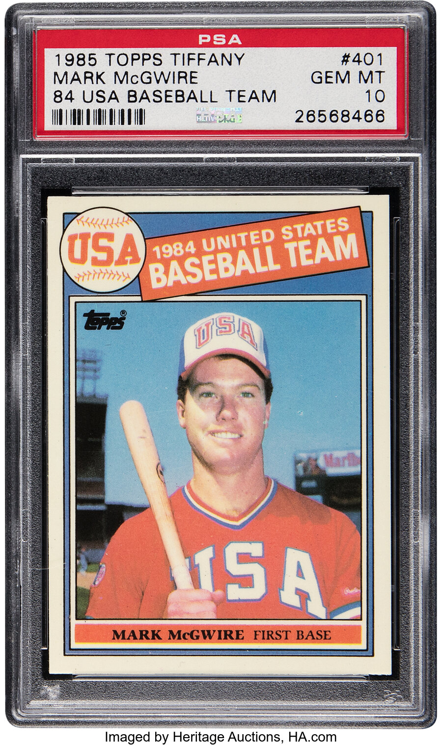 1985 Topps Tiffany Mark McGwire (1984 USA Baseball Team) Rookie #401 PSA Gem Mint 10