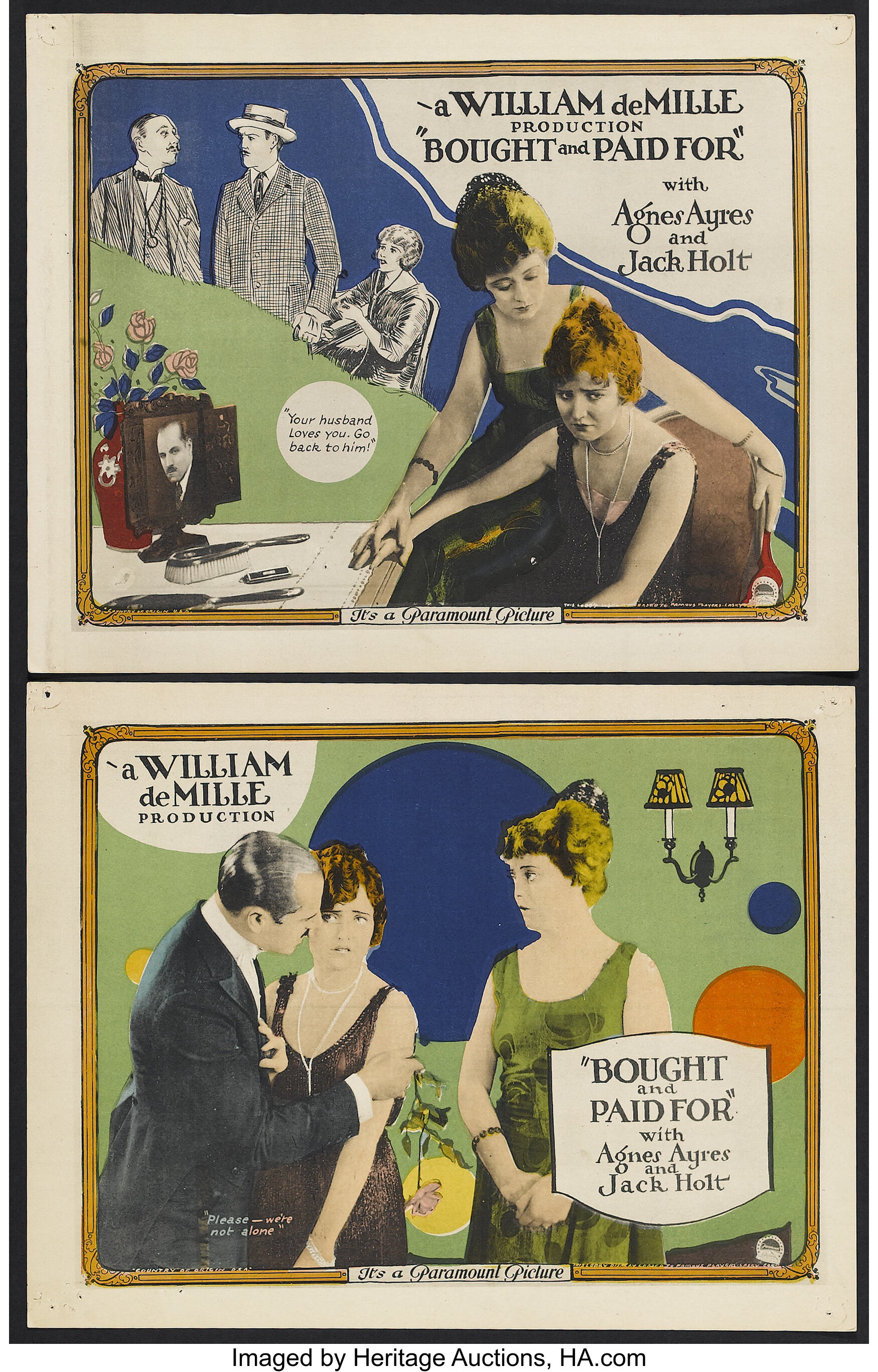 Bought and Paid For (Paramount, 1922). Lobby Cards (2) (11