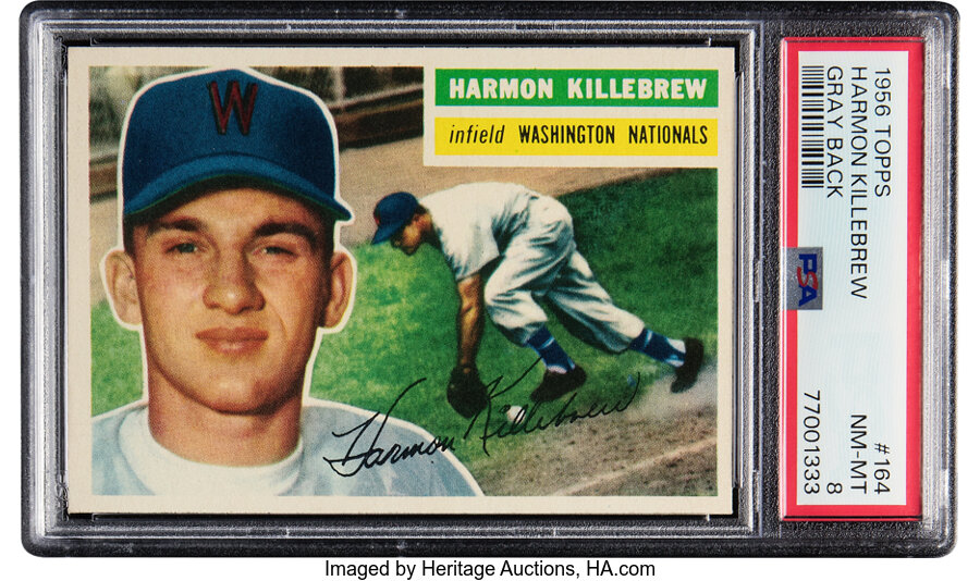 1956 Topps Harmon Killebrew (Gray Back) #164 PSA NM-MT 8