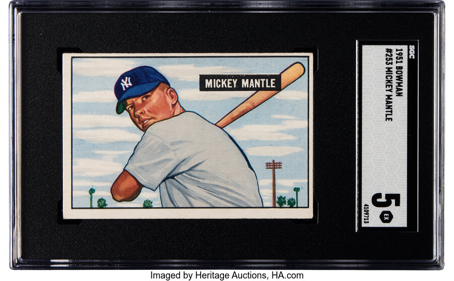 1951 Bowman Mickey Mantle Rookie #253 SGC EX 5