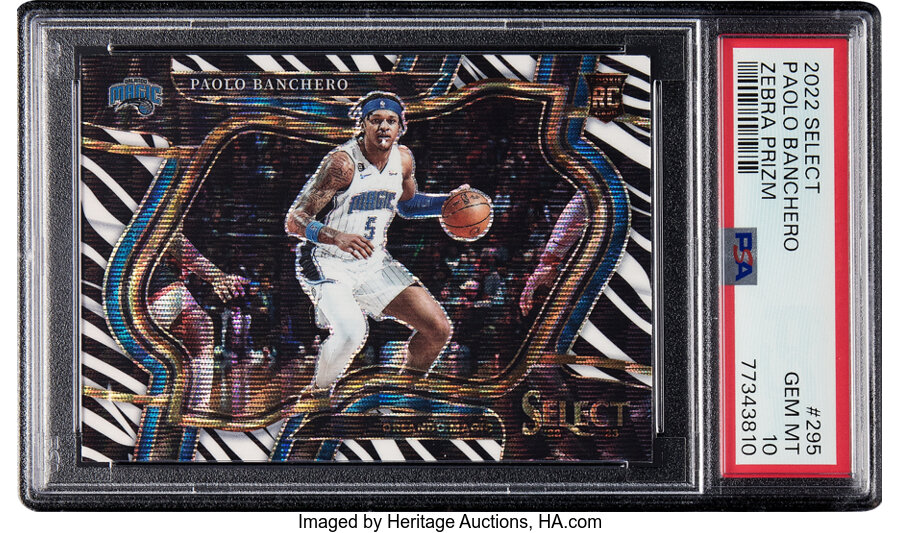 2022 Panini Select Paolo Banchero (Courtside-Zebra Prizm) Rookie #295 PSA Gem Mint 10