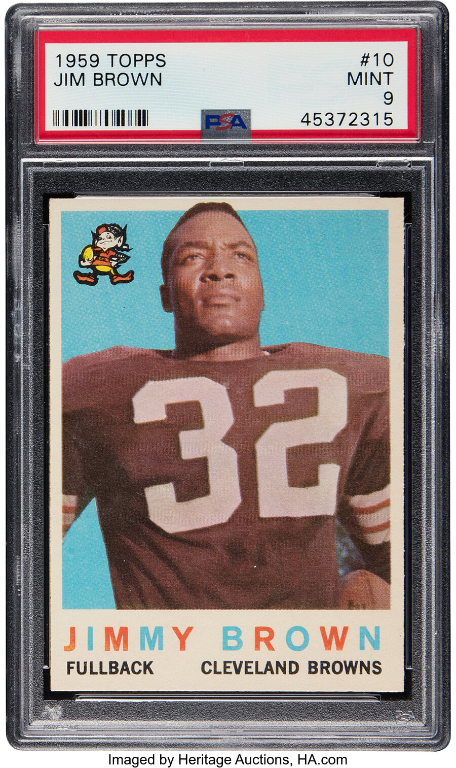 1959 Topps Jim Brown #10 PSA Mint 9 - Three Higher